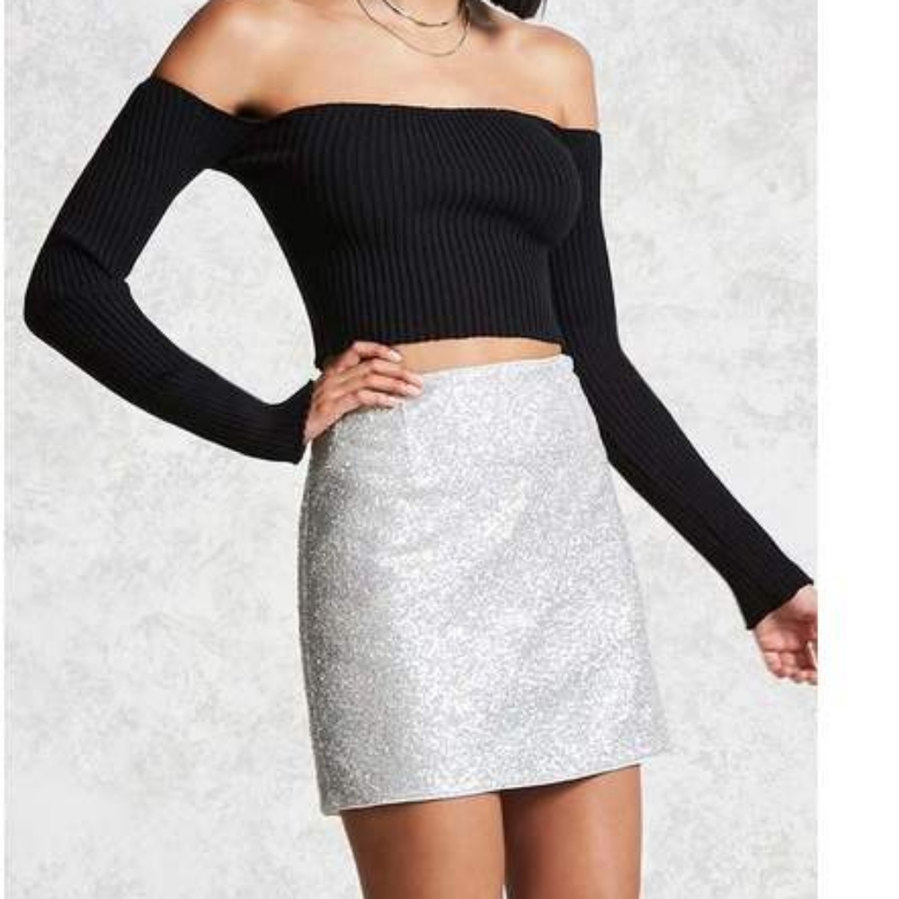 Sequin mini skirt
